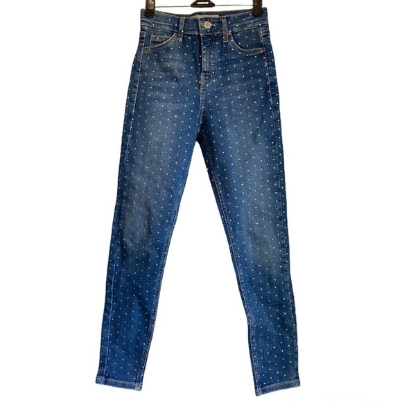 Topshop Moto Jamie Diamonds Studded Jeans size 24 - Picture 8 of 8